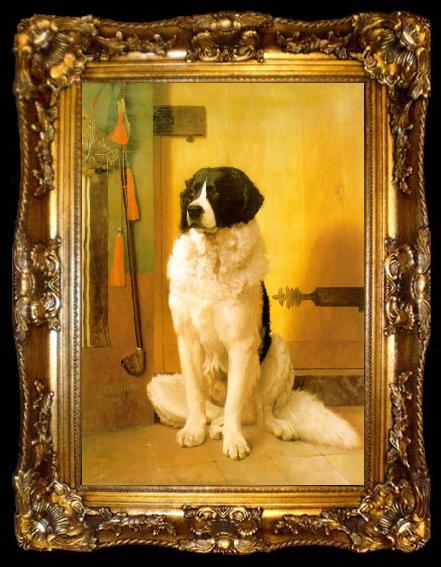 framed  Jean Leon Gerome Study of a Dog, ta009-2